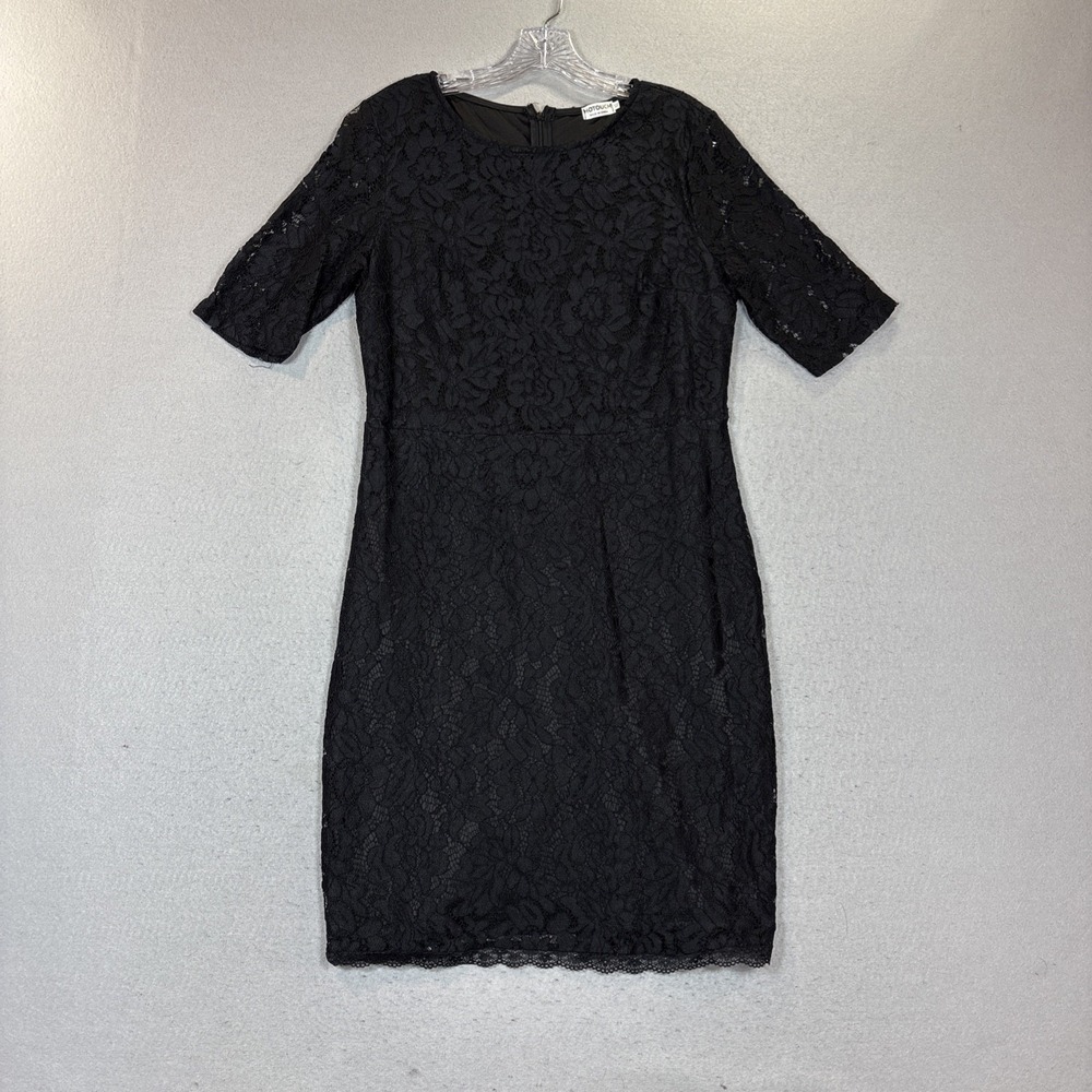 Black Lace MIDI Dress‎ Bohemian Whimsy Goth Cocktail Beautiful Size XL Hot Touch